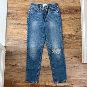 Madewell Women’s Mom Jean Classic Blue High Rise Taper Leg Ankle Length